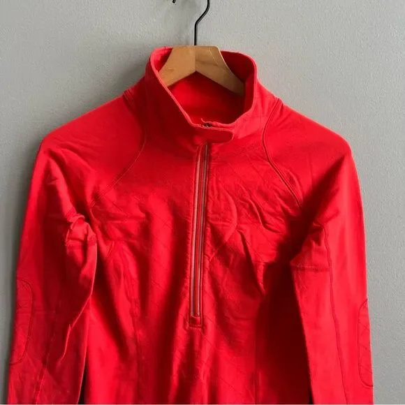 Lululemon Run Toasty Tech Pullover Love Red Size 6 1/4 Zip Running Jacket Shirt - Picture 6 of 15